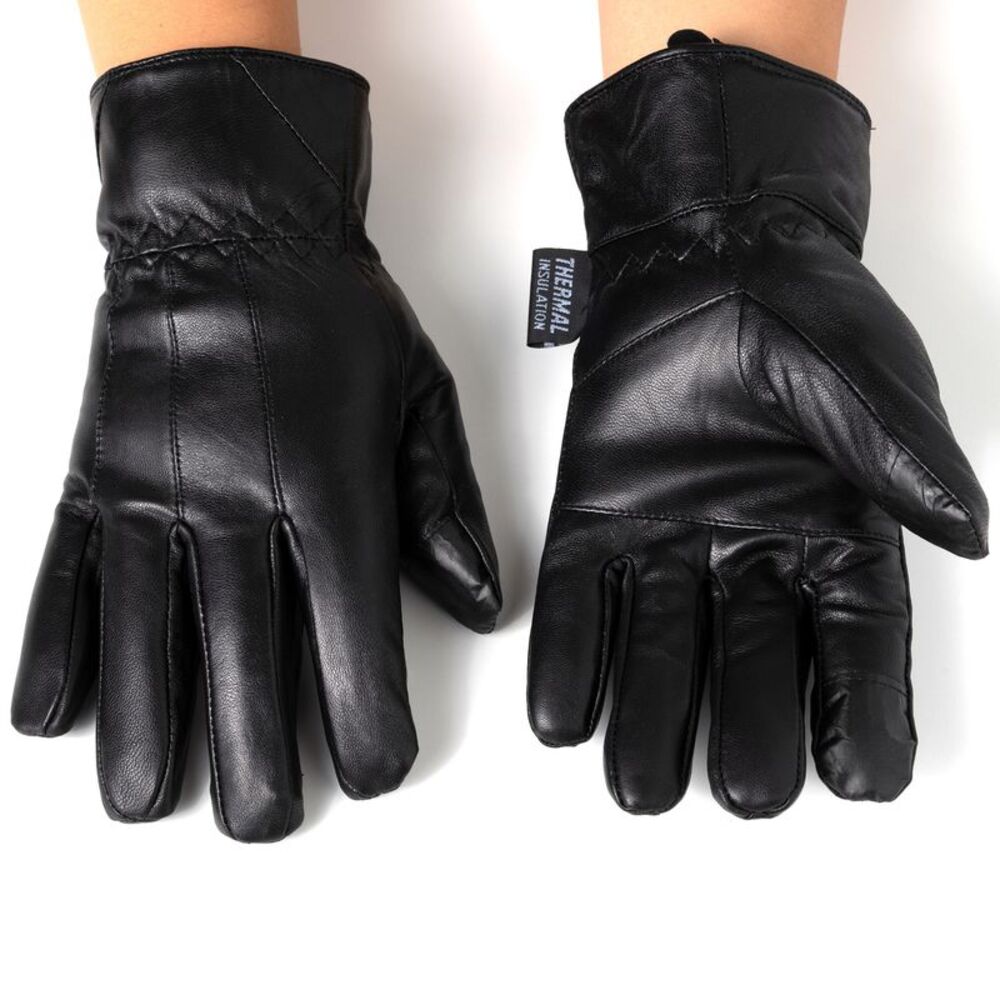 Alpine Swiss Mens Touch Screen Gloves Leather Thermal Lined Phone Texting Gloves - Picture 6 of 8